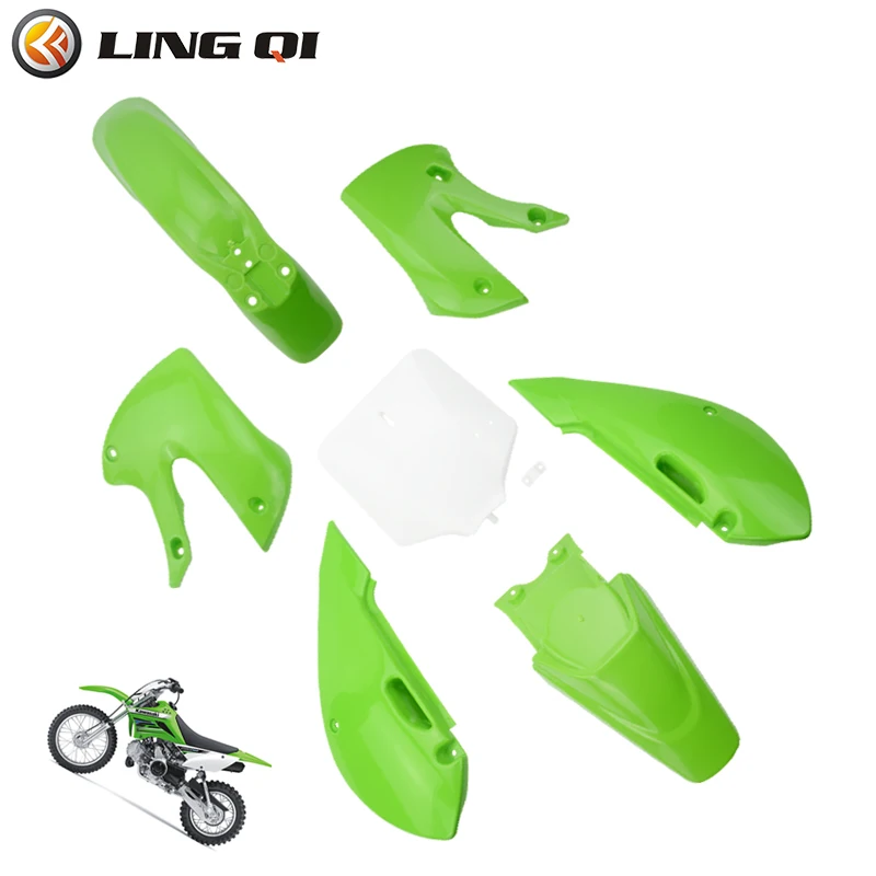 

KLX110 motorcycle parts dirt bike plastic Fairing Fender Kit and number plate For KLX 110 KX65 DRZ110 RM65