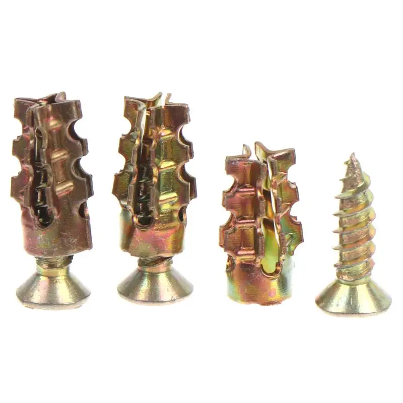 -30/50/100Pcs Door Hinge Thread Repair Screws Metal Wall Anchors Self Tapping Screws Ribbed Anchors Set For House Decoration