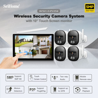 Srihome 5MP 4CH POE Wifi Security Camera System With 10.1 Inch Touch Screen Home Video Surveillance Kit Audio Outdoor Ip CameraS