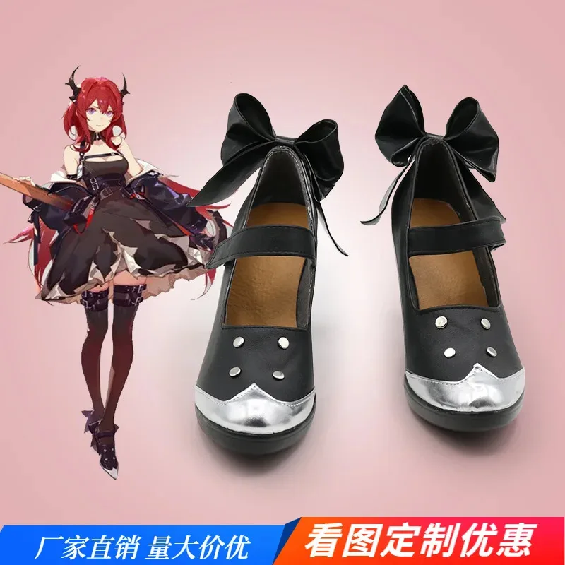 

Candy 2025Game Operator Cosplay shoes Boots Wigs Arknights Red Long Heat Resistant Fiber Hair Surtr Costume Role