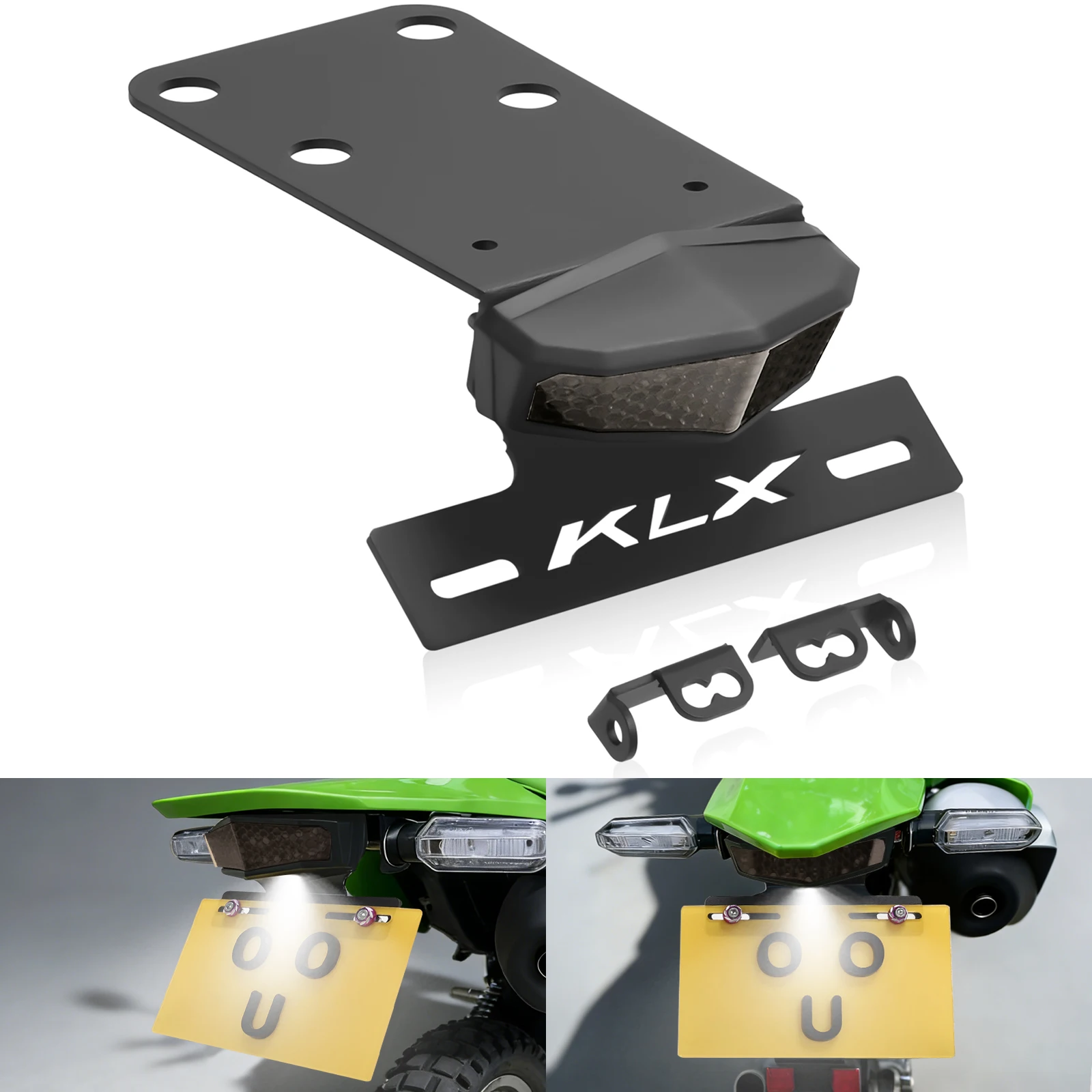 

Anodized license plate holder Rear Fender Eliminator tail tidy Kit LED For Kawasaki KLX250S/SF/D-Tracker/KLX300SM 2009-2024