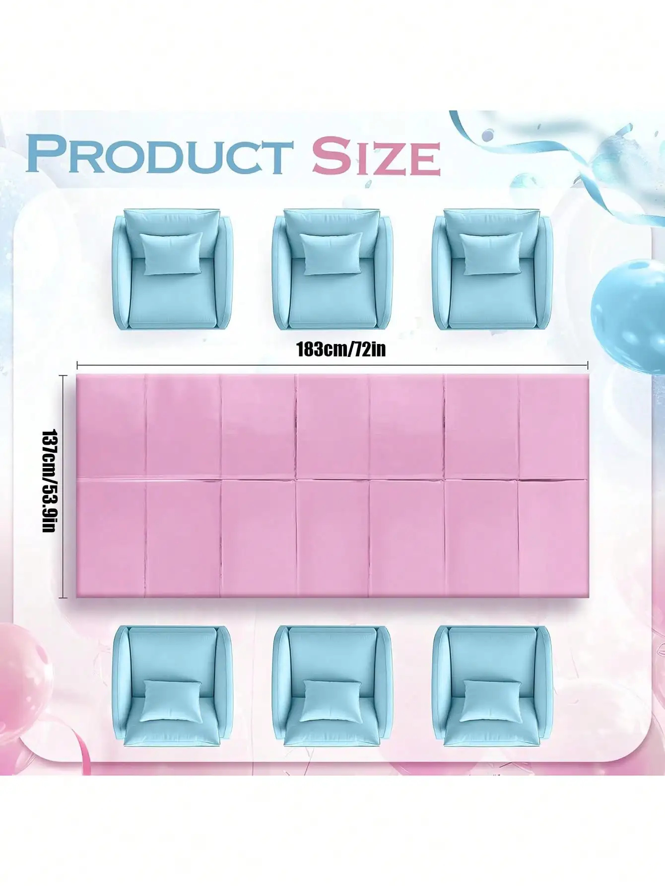 1/3 Piece Set - Baby Pink And Baby Blue Plastic Tablecloth for Parties 54x72 Inch Suitable for Baby Parties Birthday Parties Ann