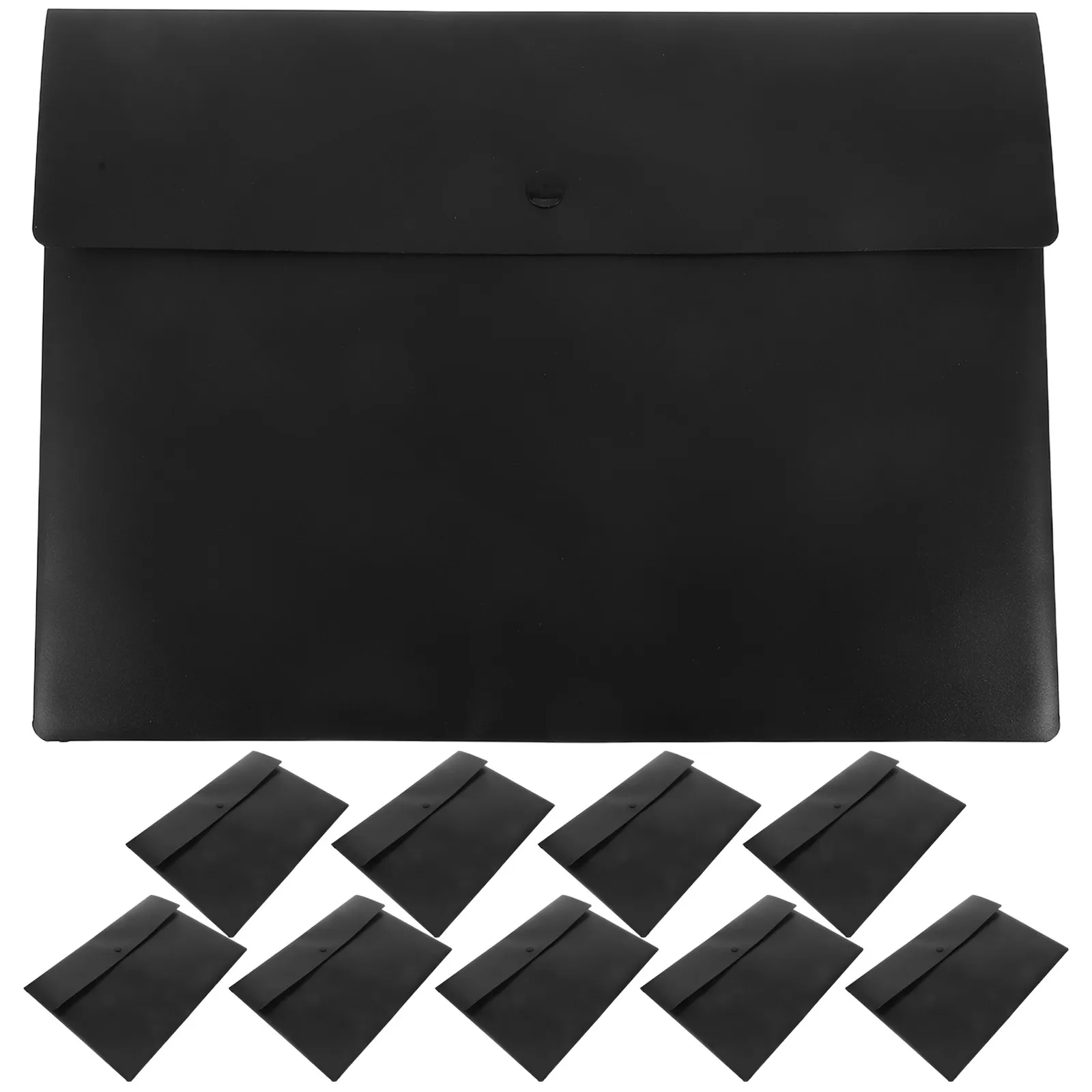 

10Pcs File Bags for Office Document Organization Snap Button Closure Waterproof Thickened PP Material Large Capacity Transparent