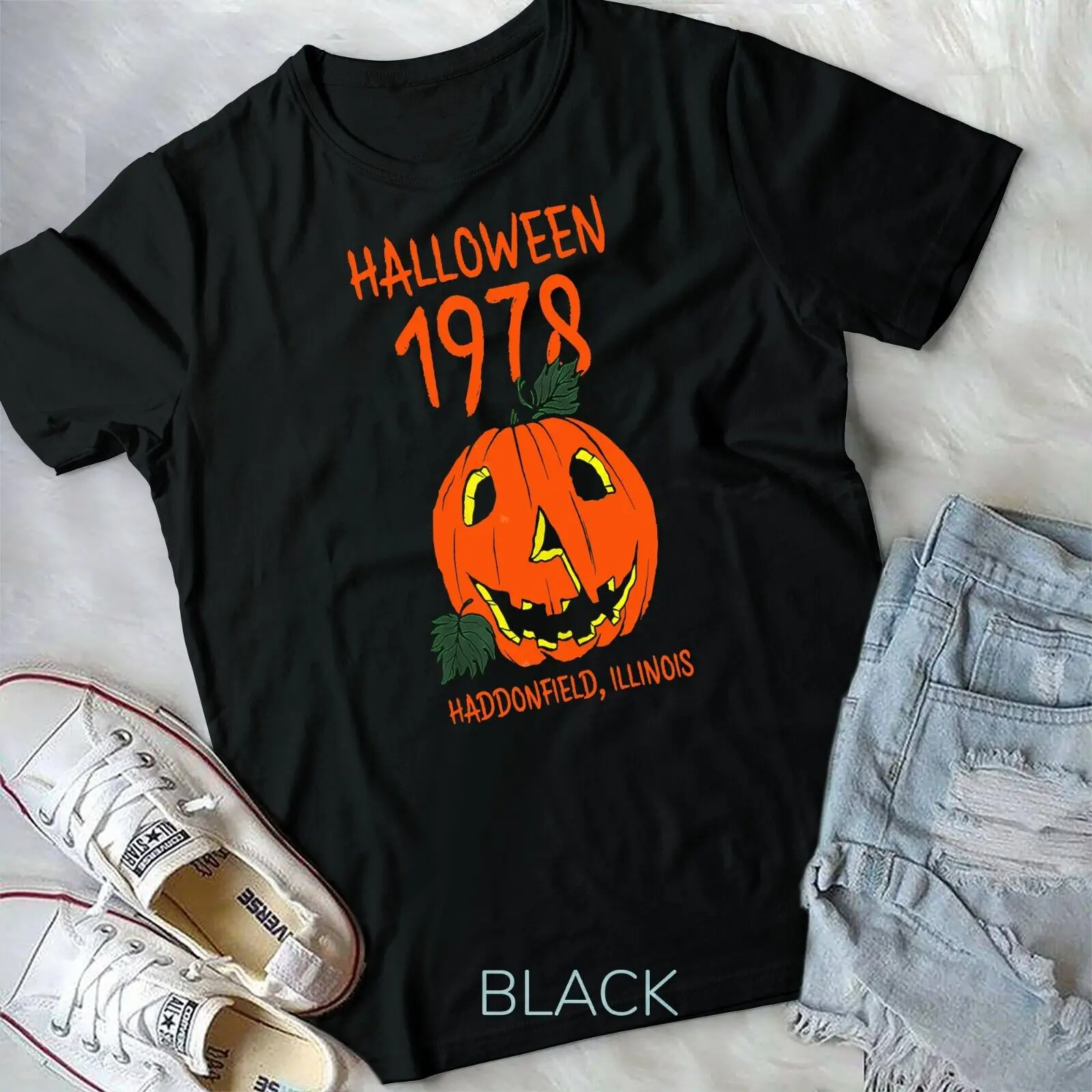 Halloween 1978 Holiday Spooky Gift Myers Pumpkin Haddonfield Unisex T-shirt