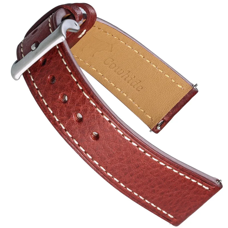 HEMSUT Cowhide Watch Band Quick Release 22mm18mm20mm Vintage Soft Wrap Genuine Leather Wrist Straps For Man Women