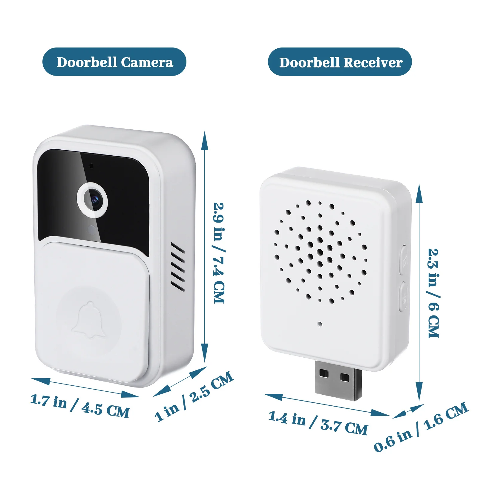 جرس باب فيديو لاسلكي، جرس باب واي فاي ذكي، اتصال ثنائي الاتجاه، رؤية ليلية، سجلات مشفرة، تثبيت كبير #2