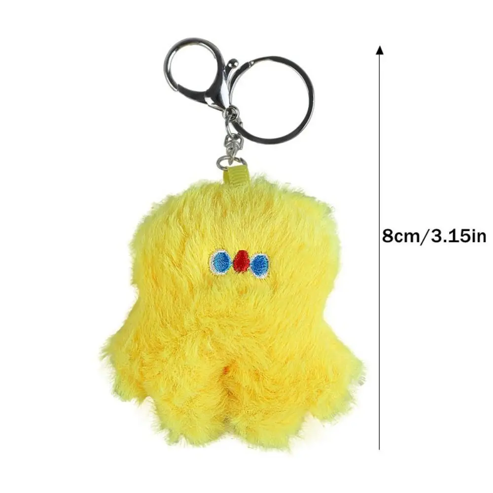 New Handbag Accessories Plush Doll Keychain Bag Ornament Cartoon Kawaii Doll Metal Keyring Creative Gift Couple Handbag Keychain
