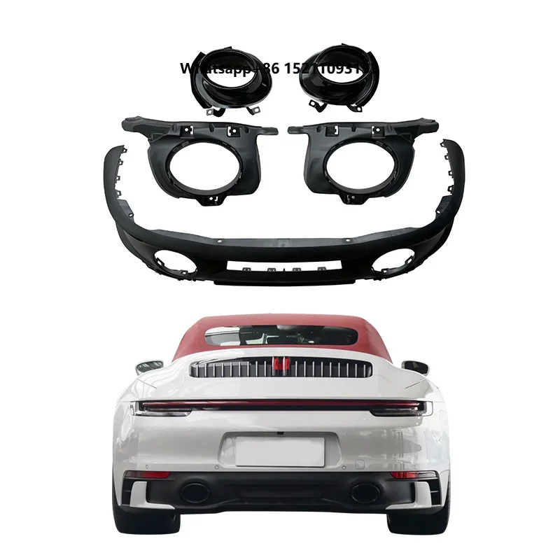 2020-2023 Sport Fog Light Cut-Outs Kit New Rear Bumper Exhaust Modification Upgrade Car Bumpers for 911