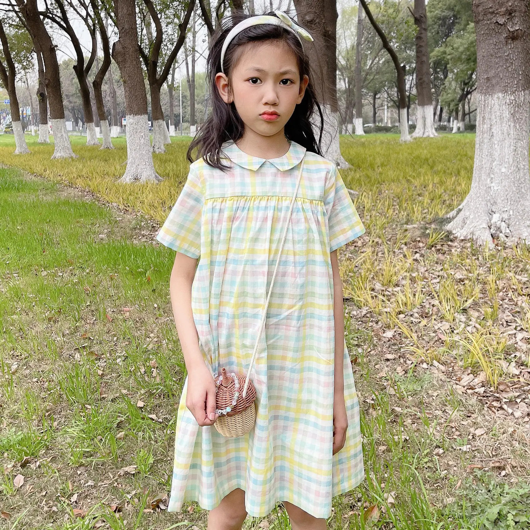 Summer Colourful Check Cotton Dress For Girls  LAB CICI