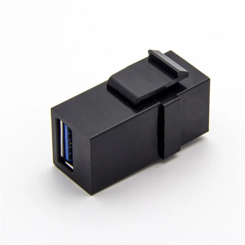 Y1UB USB Keystone Inserts USB Adapters Cable Coupler Female to Female Connector Extension Accessory Black