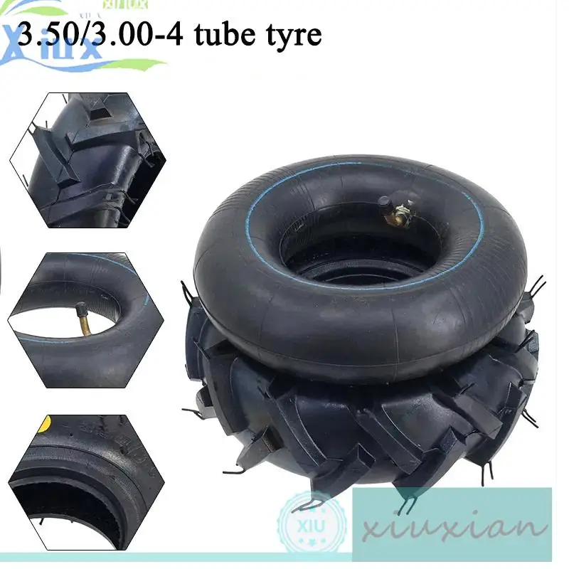 High quality ATV 3.50/3.00-4 Inch Tire Inner Tube Accessories Tiller for Trolley Lawn Garden Tractor Rotary Tiller Scooter Moped