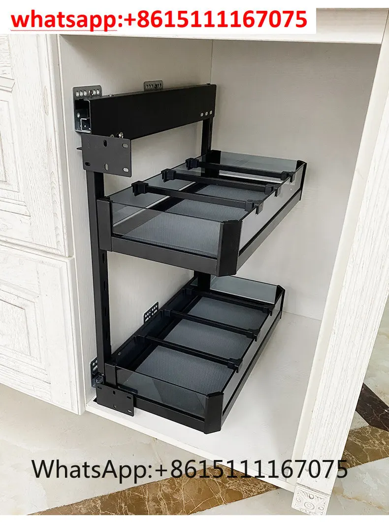 Duoli Side Mount Spice Pull Out Basket, Narrow Drawer Seasoning Storage Rack for Kitchen Cabinet Gap Organizer