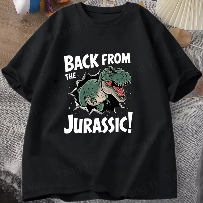 10 Colors Men Women Fashion Short Sleeve Tee Shirt Back from the Jurassic Print T Shirt Casual Loose Summer Cool Dinosaur Top