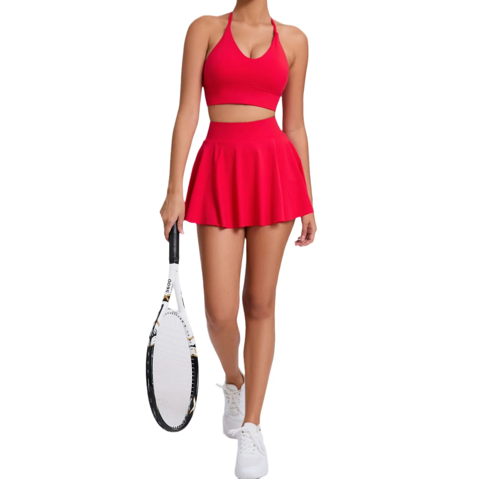 Casual Outdoor Bra Tennis Short Skirt Anti-light Running Pocket Fitness Suit Breathable Yoga Tank Top Tennis Suit Set Yoga Set