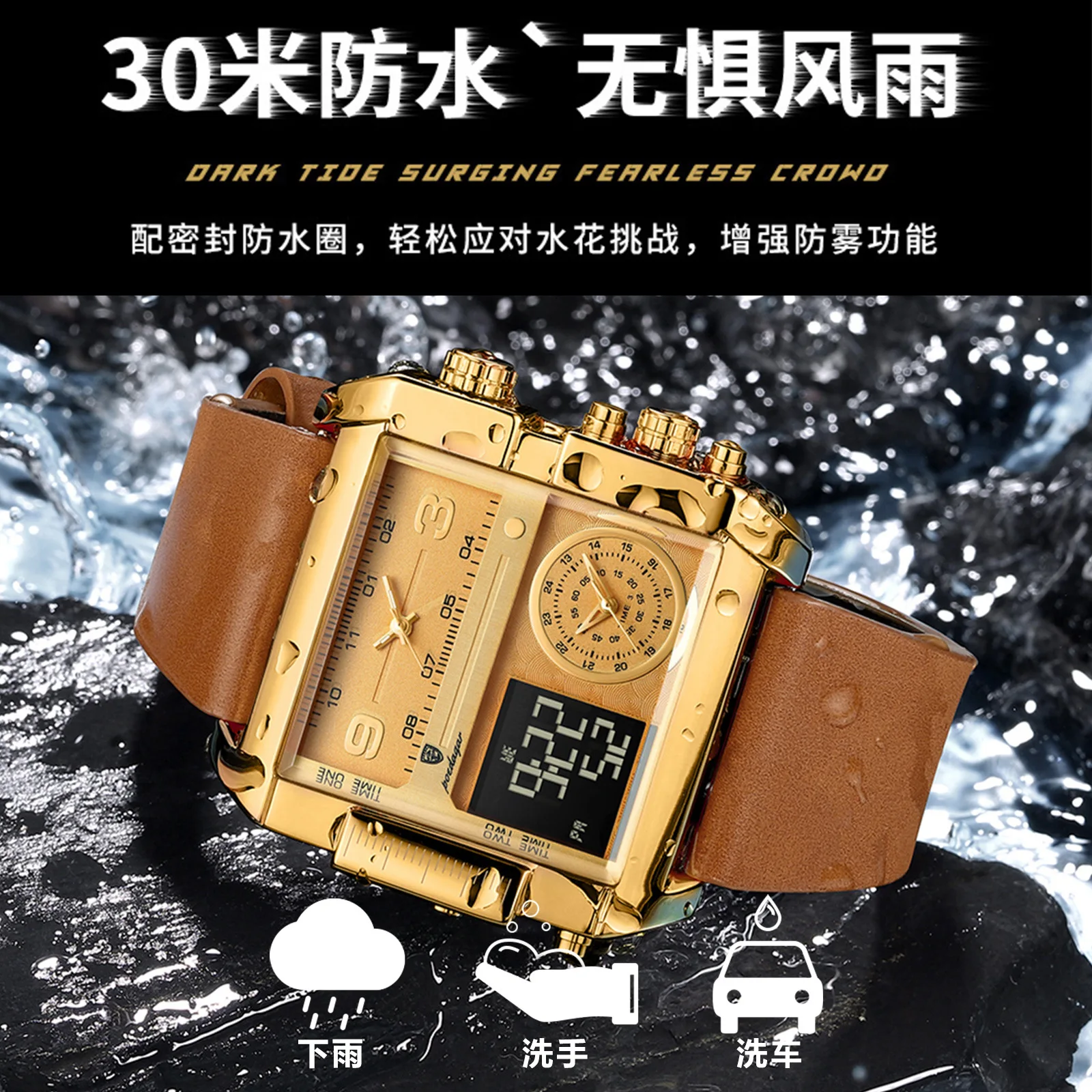 Fashion Man Wristwatch Waterproof Luminous Date Week Men Watch Digital Multifunction Luxury Quartz Men's Watches Reloj