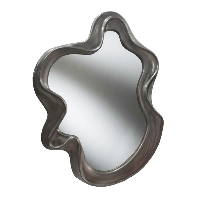 Irregular Mirror Large Household Modern Art Entrance Wall-Mounted Slightly Luxury Decoration Dressing Cosmetic Mirror