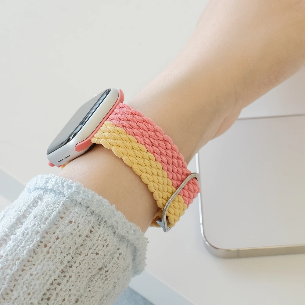 elastic nylon For Apple Watch band women Series Ultra 10/9/8/7/6/5/4/3/2 SE 38mm 40mm 41mm 42mm 44mm 45mm 46mm 49mm Strap