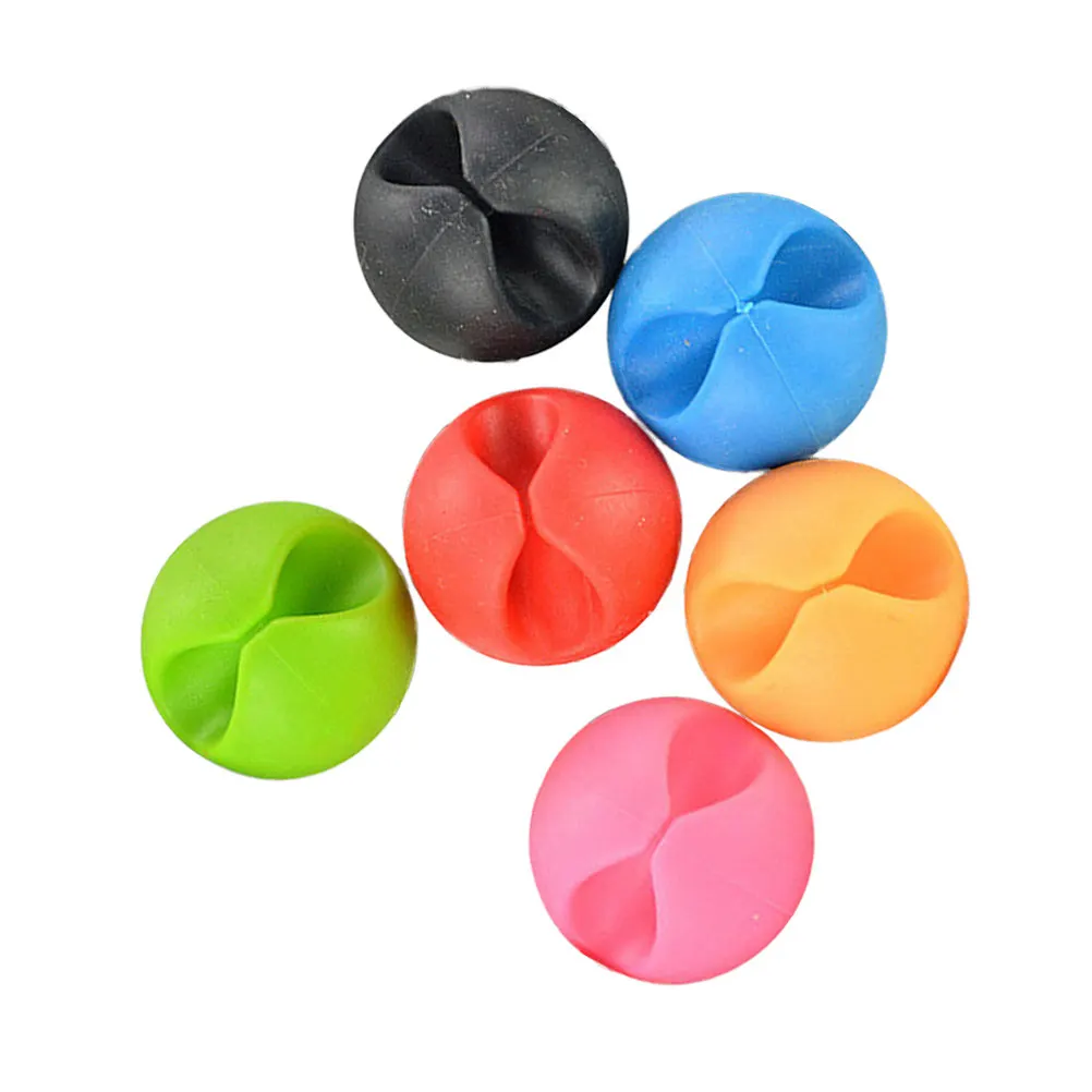24Pcs Cable Organizer Durable and Practical for Headphones Chargers USB Cables and More Mixed Color Cable Clip Organizer