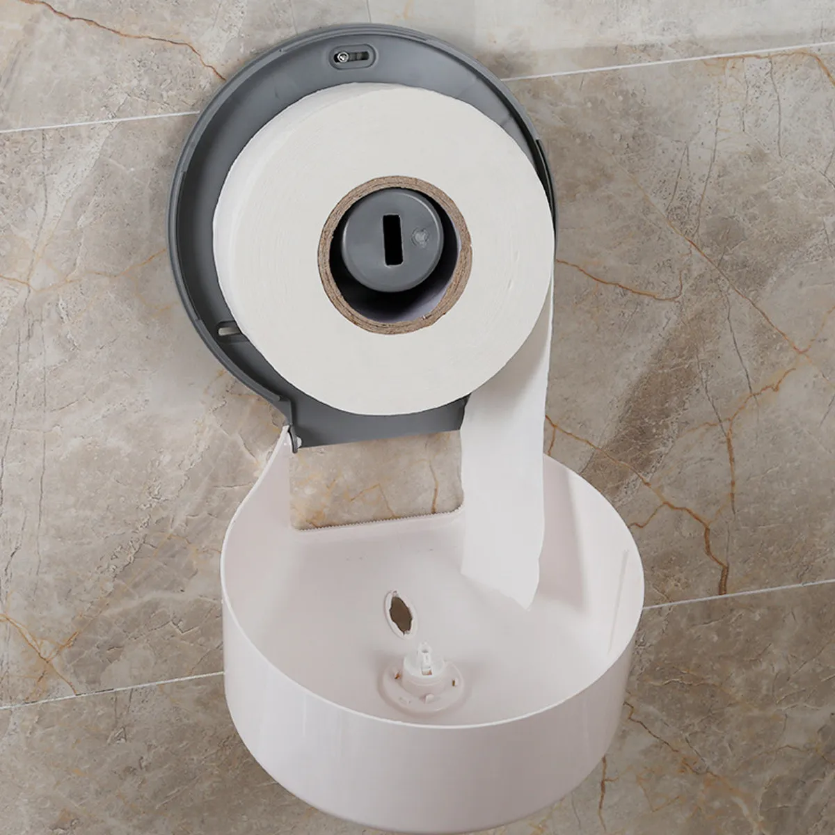 Wall Mounted ABS Tissue Dispenser with Locking Key Design for Public Restrooms Hotels Offices Schools Banks Hospitals Round