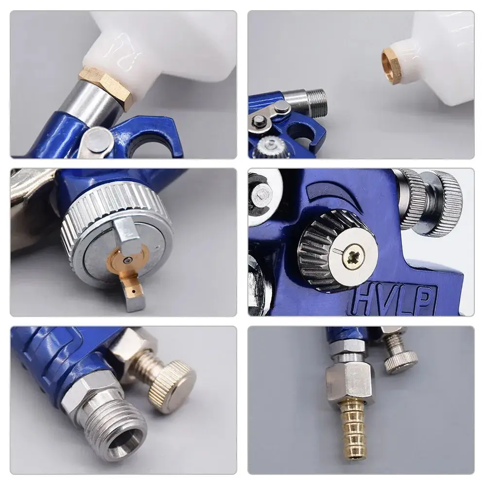 1 Set 0.8mm/1.0mm Nozzle H-2000 Professional HVLP Mini Paint Spray Gun Airbrush For Painting Car Aerograph Pneumatic Gun