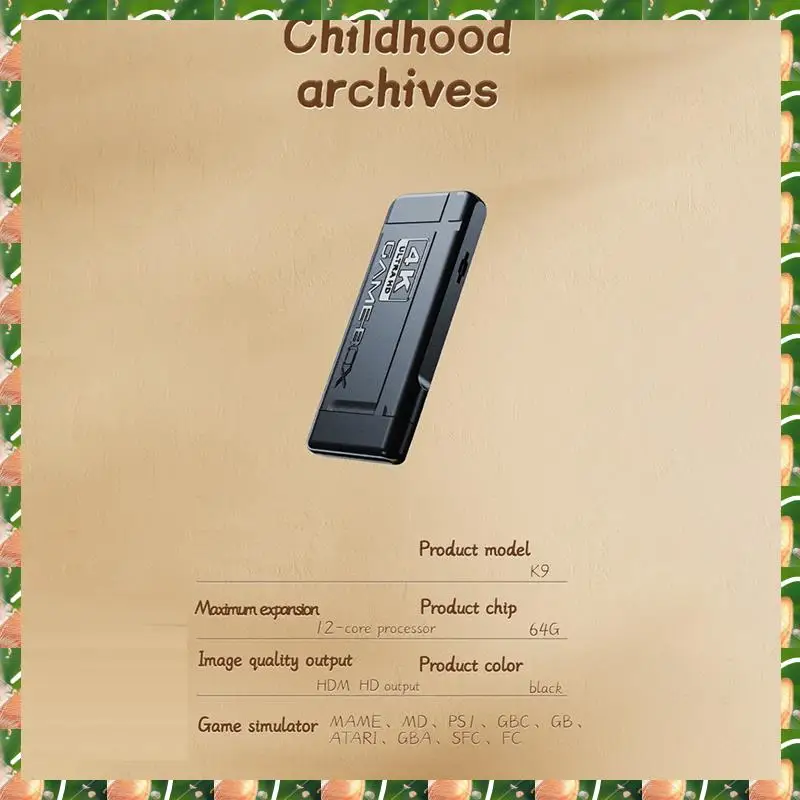 

JAJA 4K Game Stick TV Video Game Console 2.4G Wireless Controller Dual Player For PS1,GB,GBA Simulator