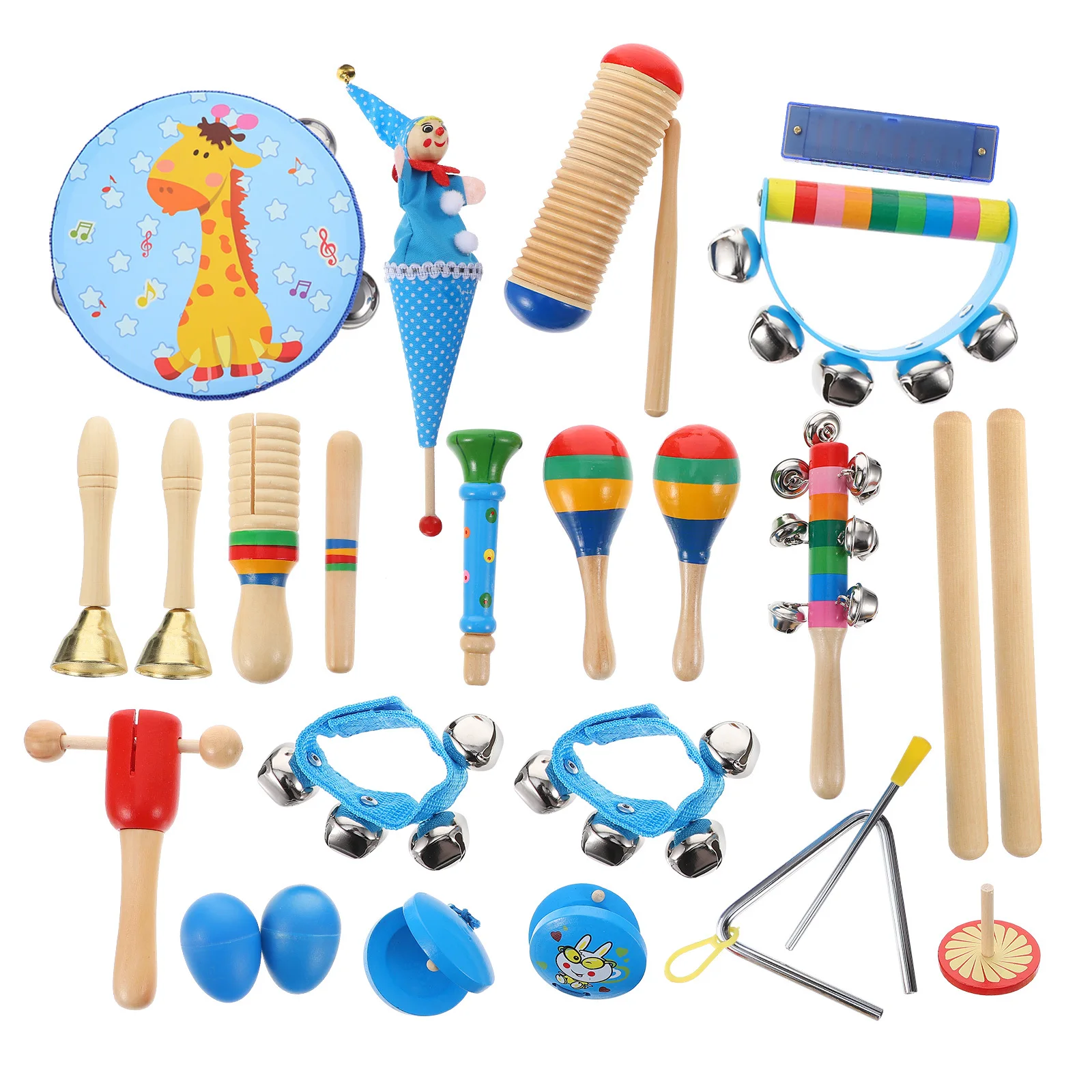 22 stuks kinderen muzikale percussie-instrumenten set vroege educatieve ontwikkeling leren leuk creatief cadeau voor jongens meisjes