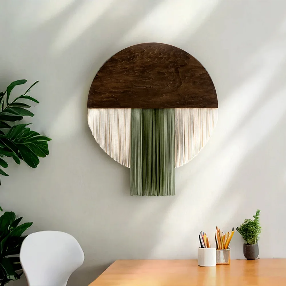 

Nordic Handmade Round Woven Macrame Tapestry Room Decor Home and Decoration for Bedroom Livingroom Wall Art Aesthetics Home