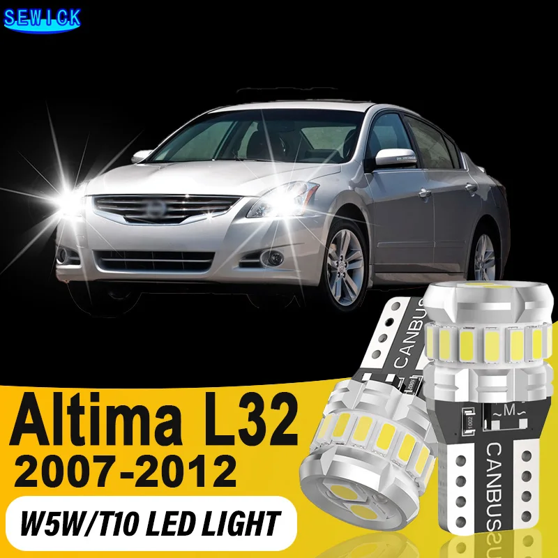 2x T10 LED Bulbs Canbus 6000K Car Dome License Plate Lights Parking Signal For Nissan Altima L32 2007 2008 2009 2010 2011 2012