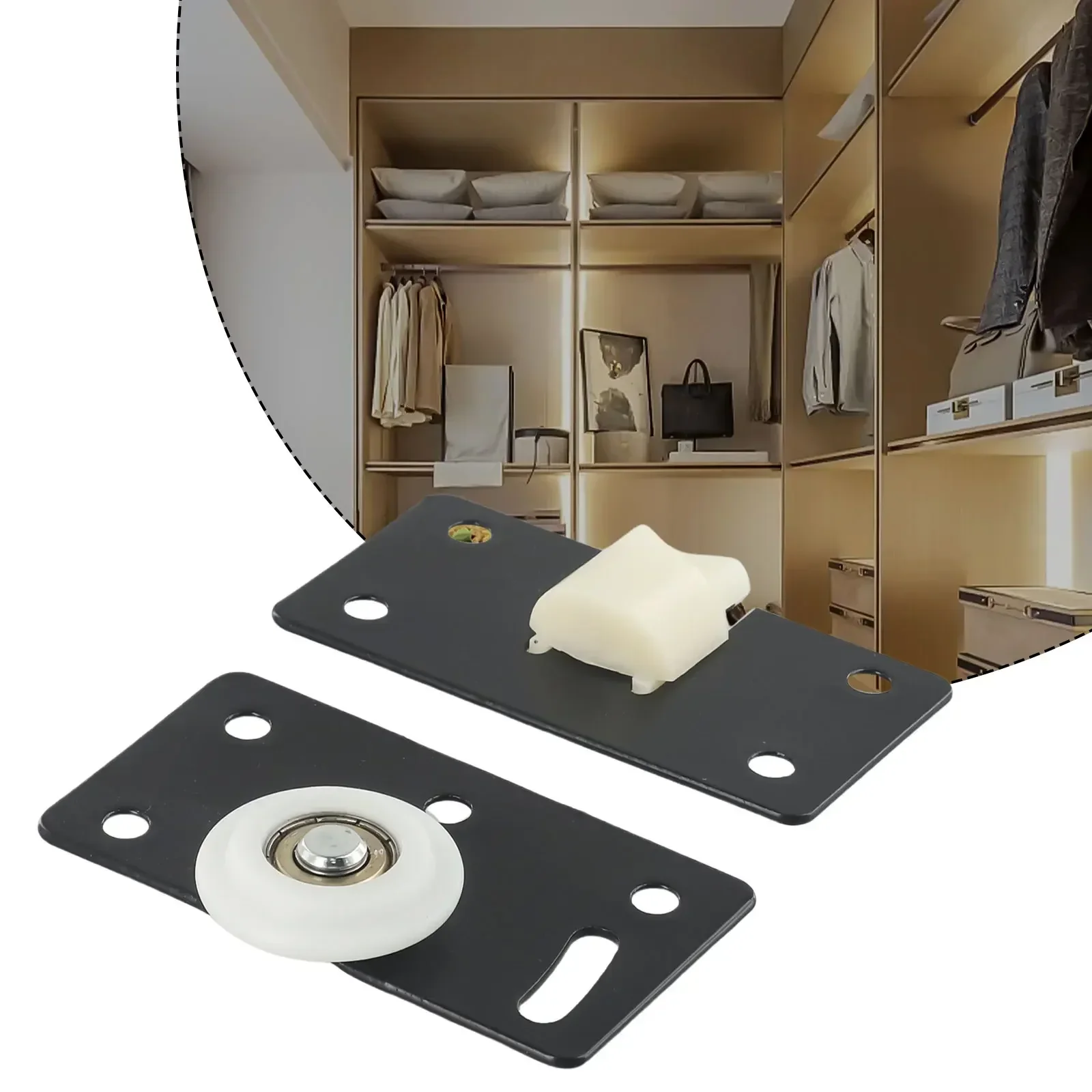 Door Rollers Sliding Door Wheel Cabinet Nylon Pulley Cupboard Caster Hanging Wheel Sliding Track For Wardrobe Furniture Hardware