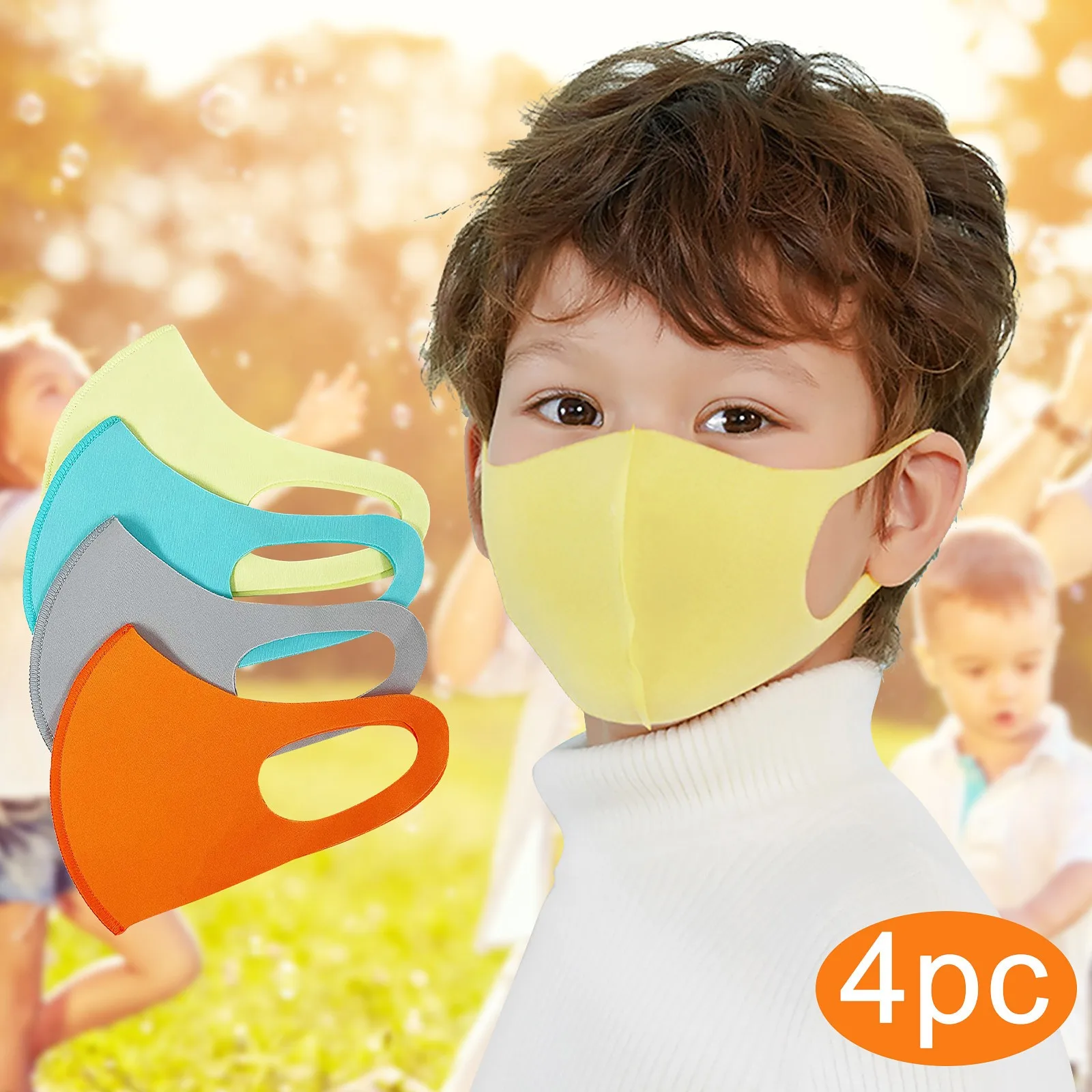 قناع أطفال مسامي بلون سادة متعدد الألوان قناع واقٍ يومي مريح للذهاب إلى المدرسة والتنقل في الحرم الجامعي #2