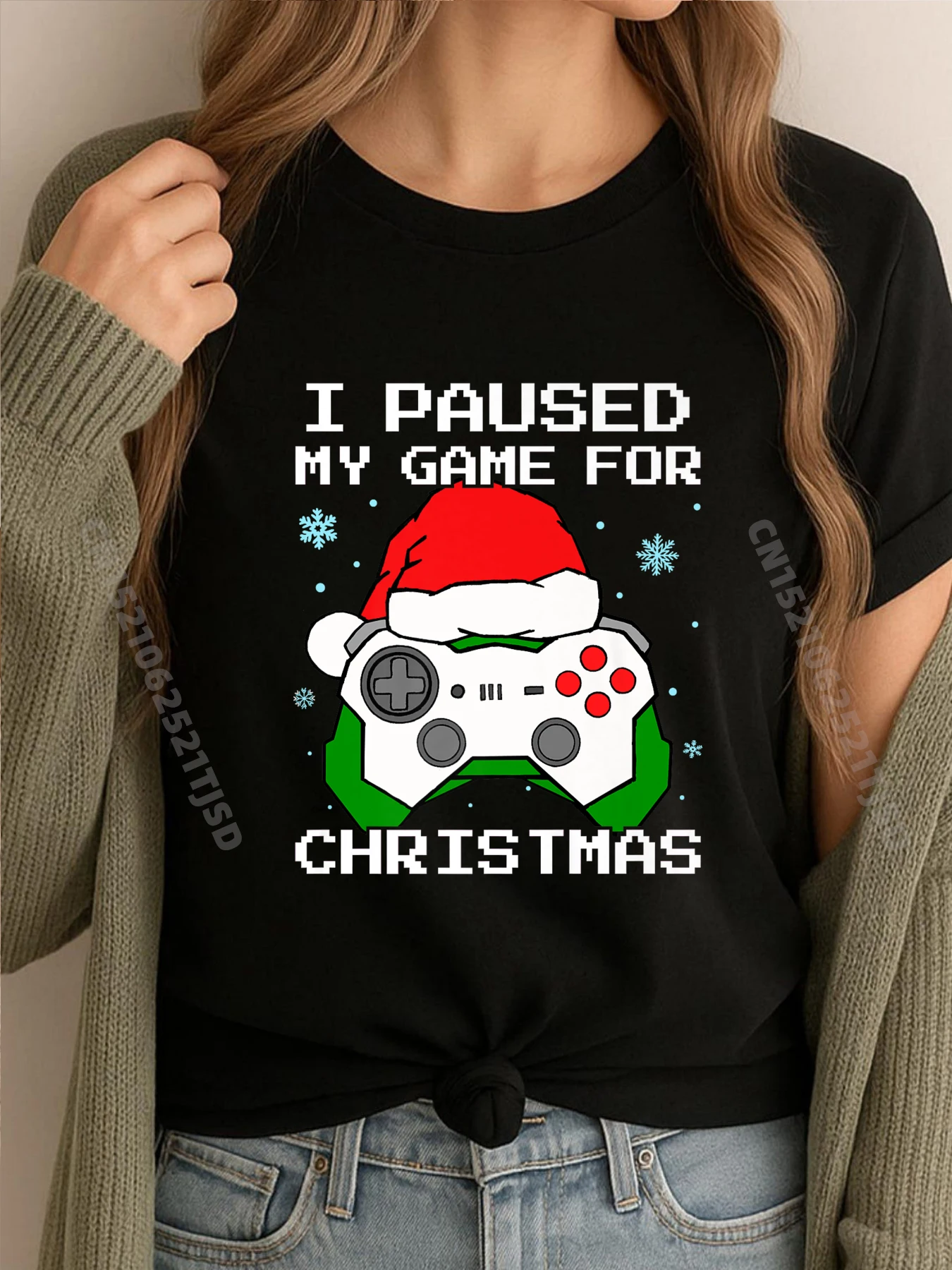 

I Paused My Game For Christmas Gamer Gaming Controller Cream T Shirt Camiseta Outdoor