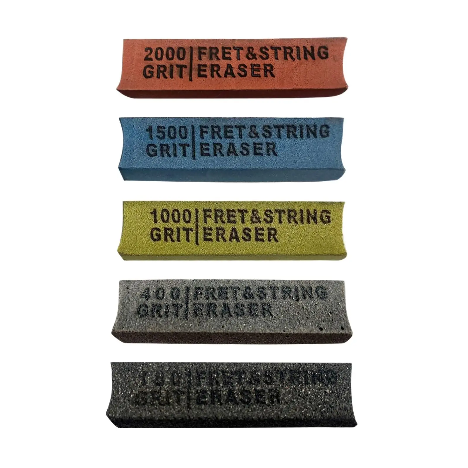 5 Pcs Kit Guitar Fret String Polishing Eraser Abrasive Rubber 180 - 400 -1000 -1500 - 2000 Grit Guitar Maintenance Tool Kit