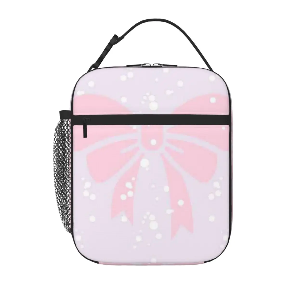 Bestselling Big Pink Bow Double Deck Lunch Handbag Open Air Meal Snack Bag