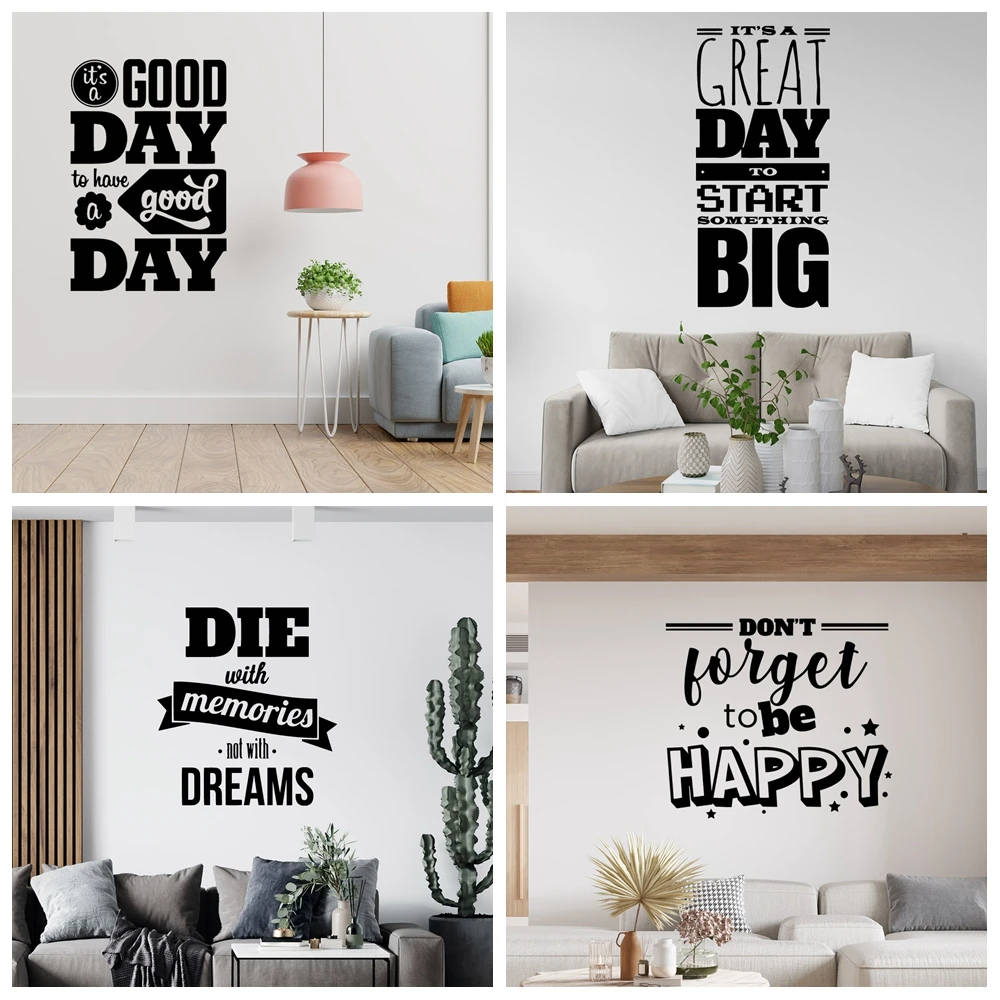 1pc Meaningful Sentence Wall Art Decal Self Adhesive Vinyl Waterproof for Kids Room Living Room Home Decor Sticker Murals