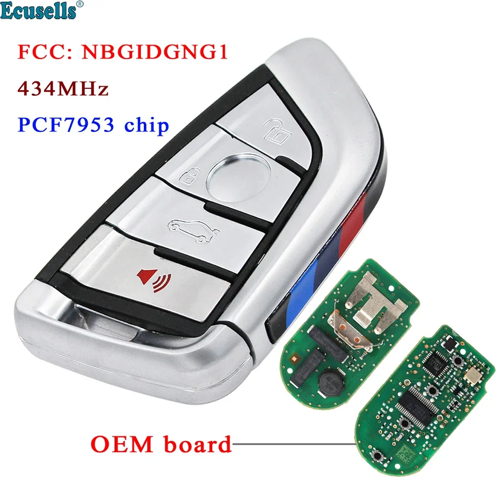 OEM Board 4 Button Smart Remote Key 434MHz PCF7953 Chip FCC: NBGIDGNG1 Fob for BMW X5 X6 2014 2015 2016 2017 2018 2019 IDGNG1