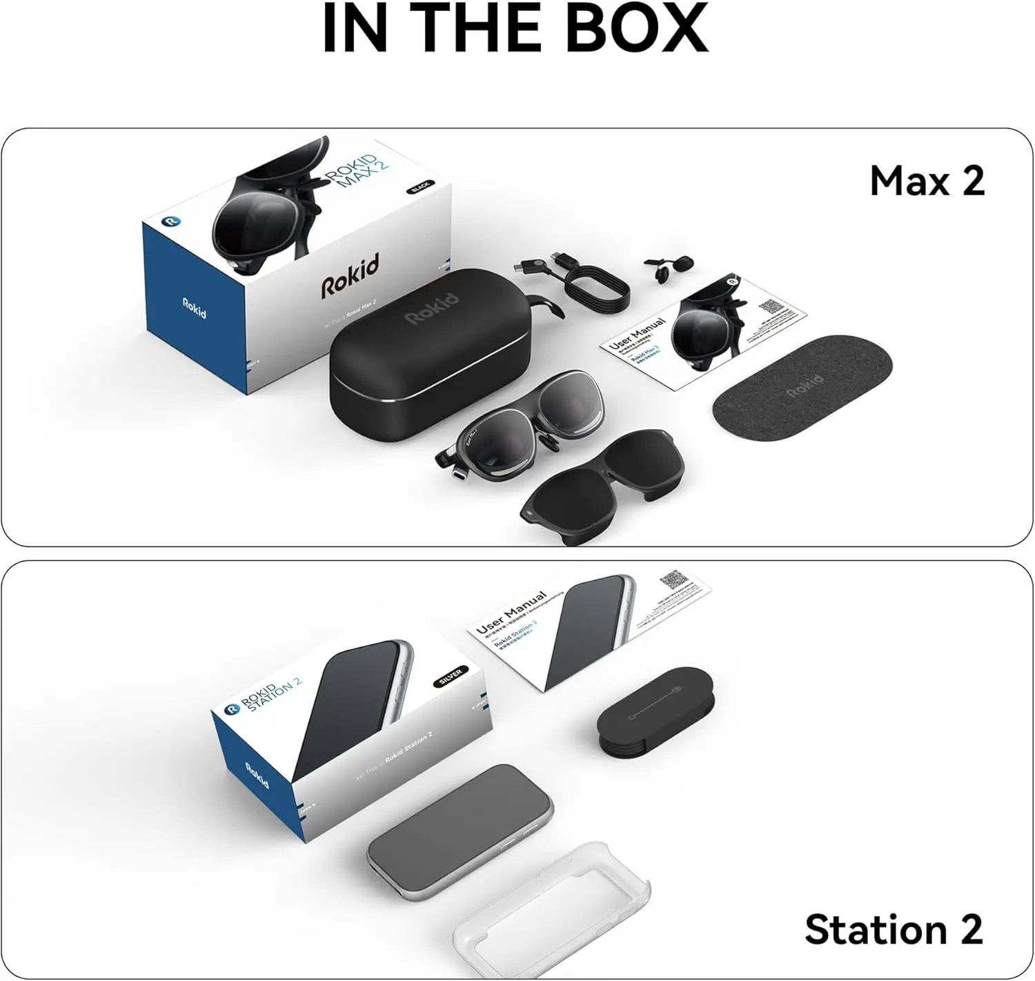 Rokid Max 2 Spatial AR Lite 300" Spatial Multi Screen 1920X1200 50 ° FoV Home Game Viewing Realtime Trans