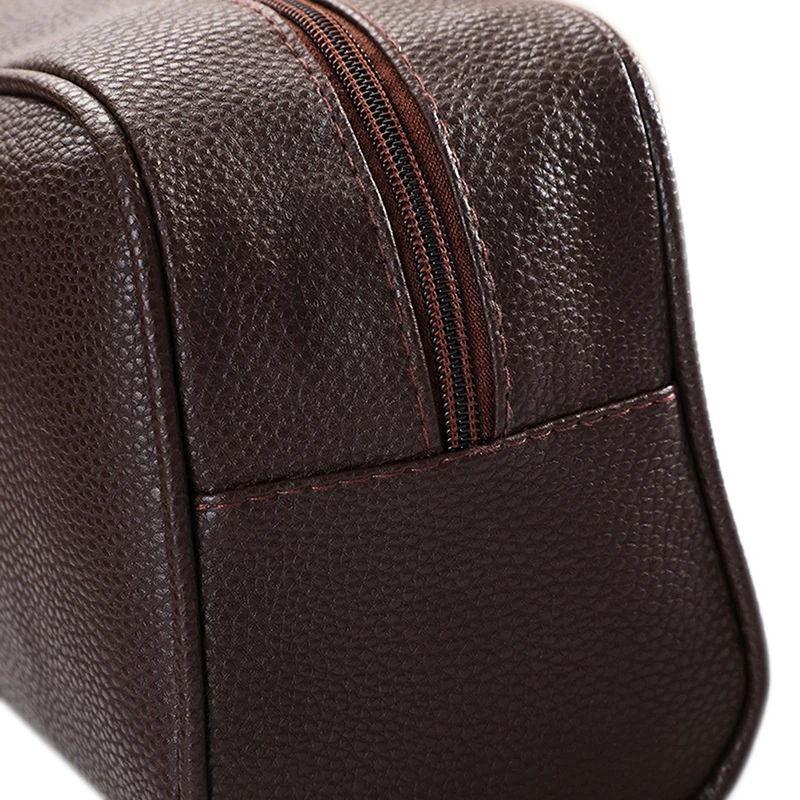 Men Travel Cosmetic Bag Zipper Makeup Bags Women Cosmetics Organizer Storage Pouch Travel PU Leather Toiletry Bag