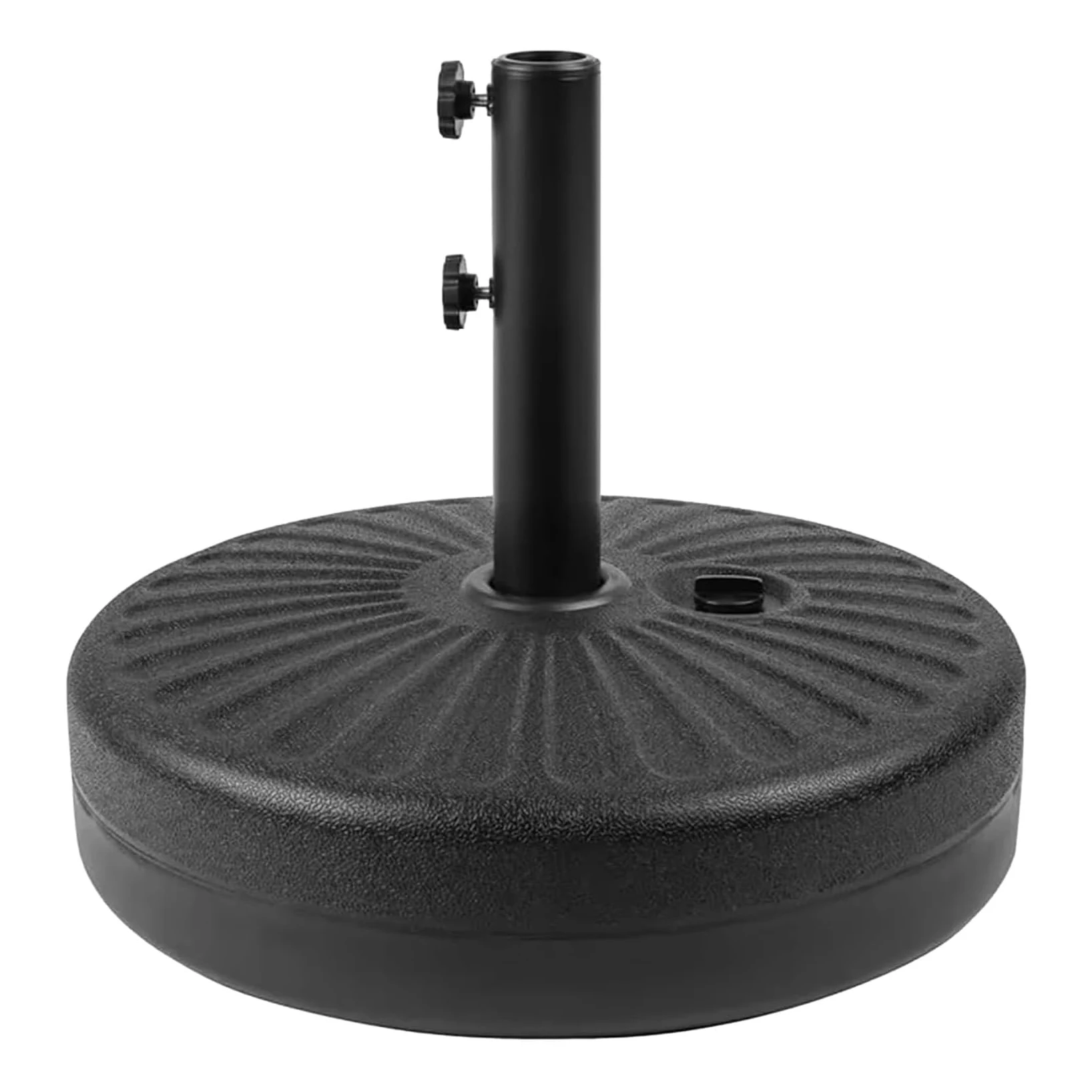 

44BLS Outdoor Furniture Weighted Base - Adjustable Anti-Wind Sand/Water Fillable Anchor Stand for Patio Umbrella-Black