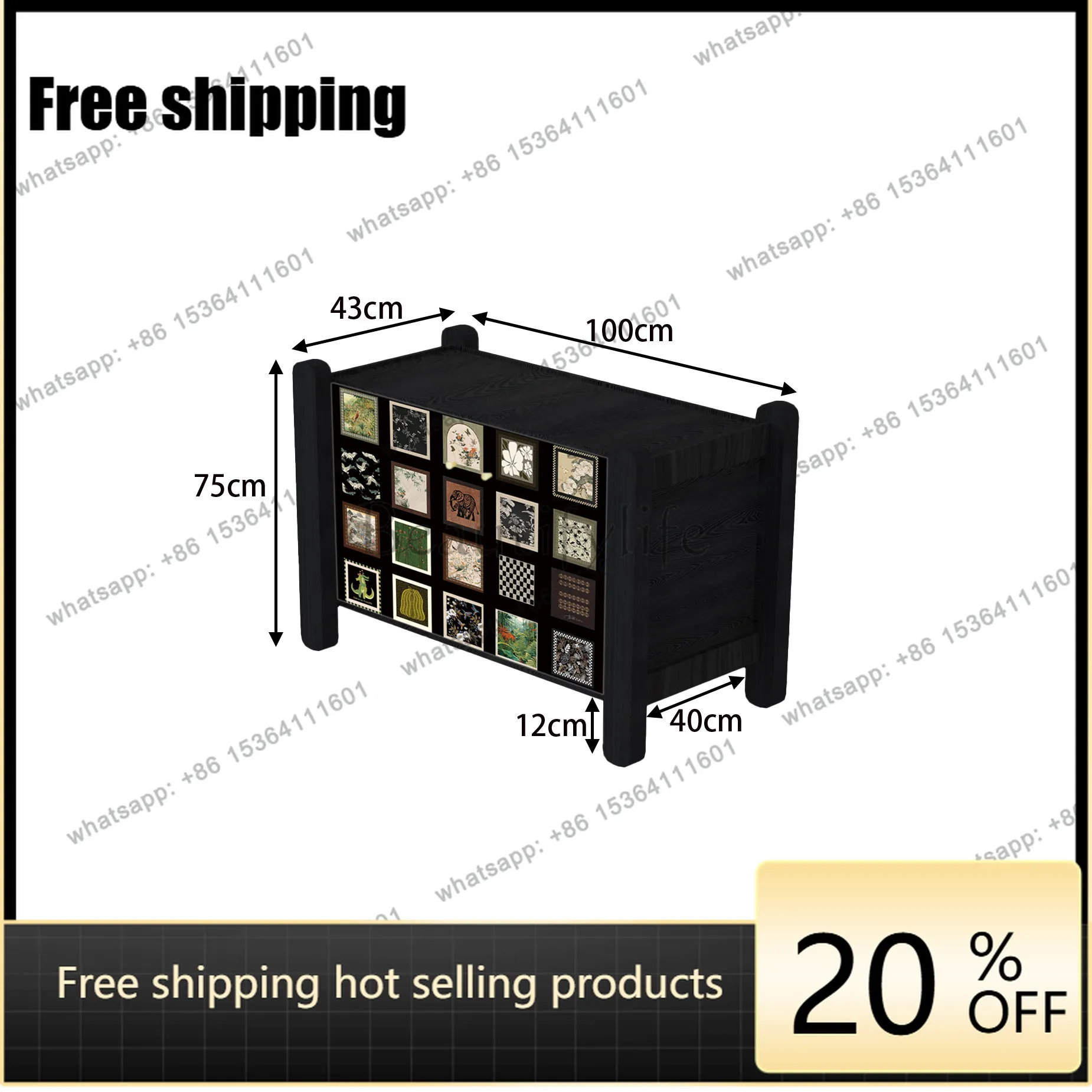 YJ light French bailiantu solid wood entrance cabinet light luxury painted all solid wood sofa cabinet