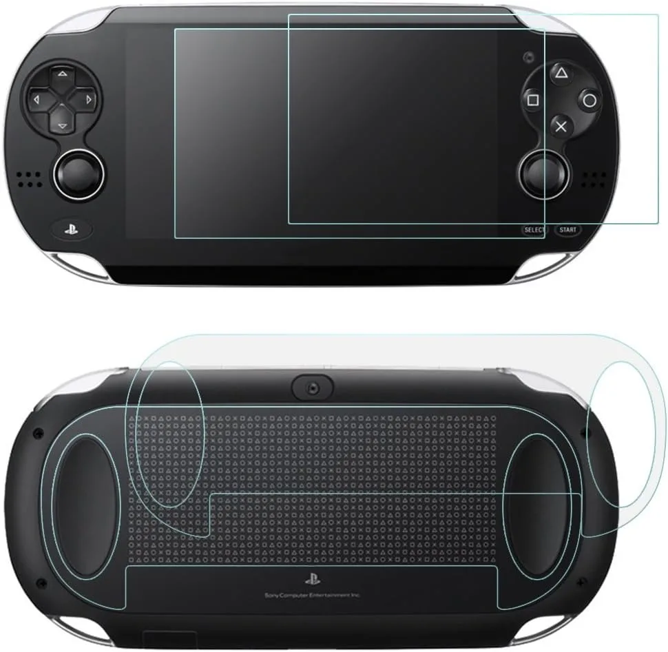 Tempered Glass Screen Protector for PS Vita 1000 2000, HD Clear Front Back Film, Anti-Scratch Bubble-Free Shatterproof Guard