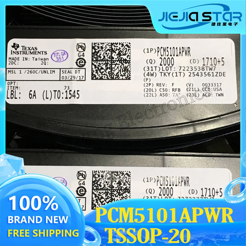 Electrónica PCM5101APWR PCM5101A, nuevo Chip convertidor de TSSOP-20 Digital a analógico, Stock Original, 3 ~ 10 piezas, envío gratis