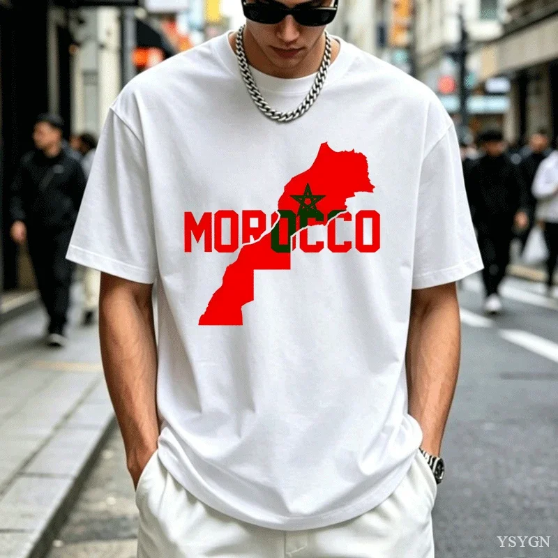 Morocco Flag Graphic T Shirts Men Short Sleeve Moroccan T-shirt casual Printed Graphic T Shirt summer Clothes Streetwear t shirt