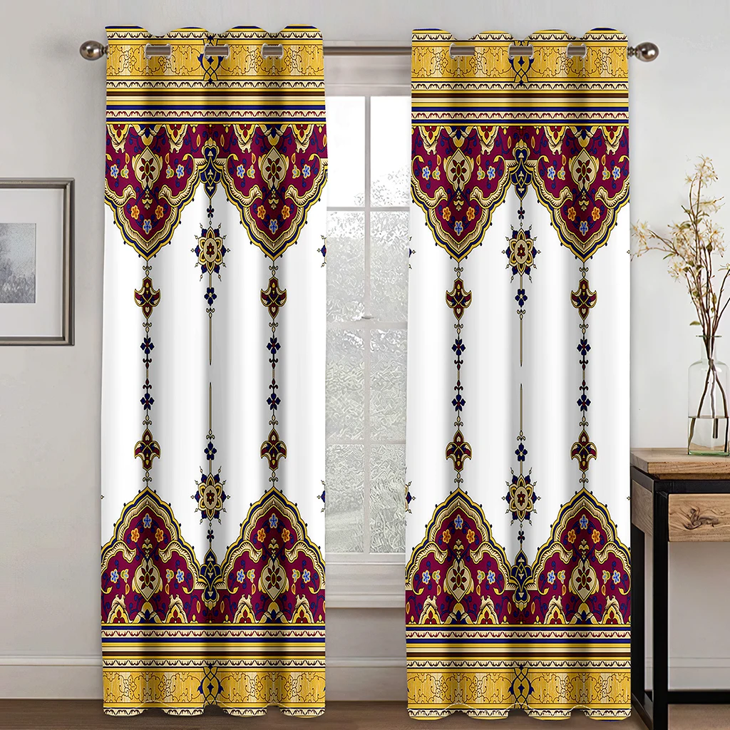 

Eritrean Bohemia Boho Saba Barquote Abstract Ethiopian 2Pcs Window Curtains For Kids Bedroom Living Room Bathroom Kicthen Door