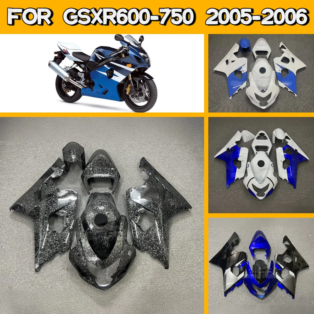

Новый комплект обтекателей уникального дизайна из литого пластика для Suzuki GSXR600 GSXR750 2004-2005 годов (стиль 04-05)