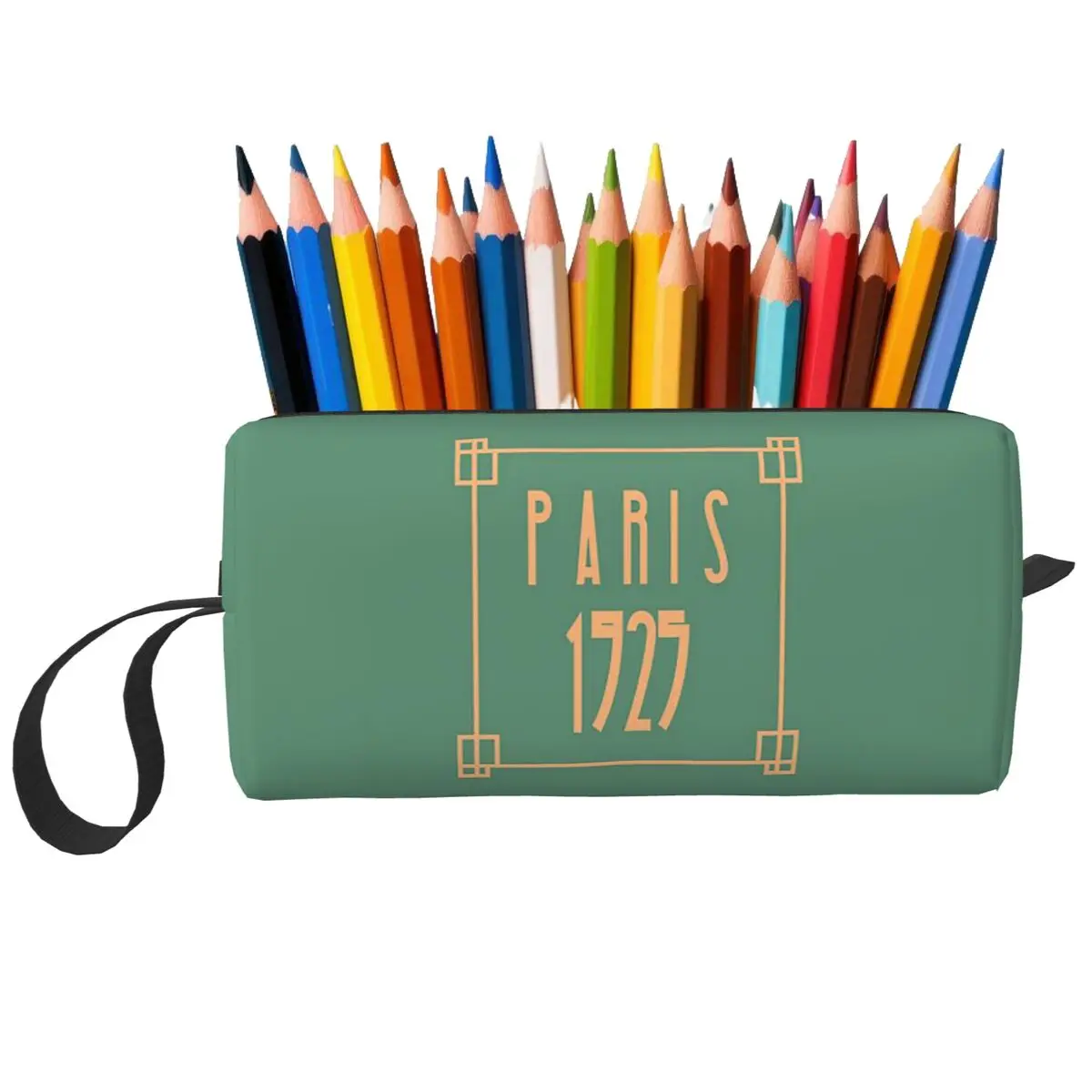 Art-Deco-Design in Grün, Federmäppchen für Jungen und Mädchen, Stiftbox, Bleistiftbeutel, Schreibwaren, Organizer-Tasche für Damen