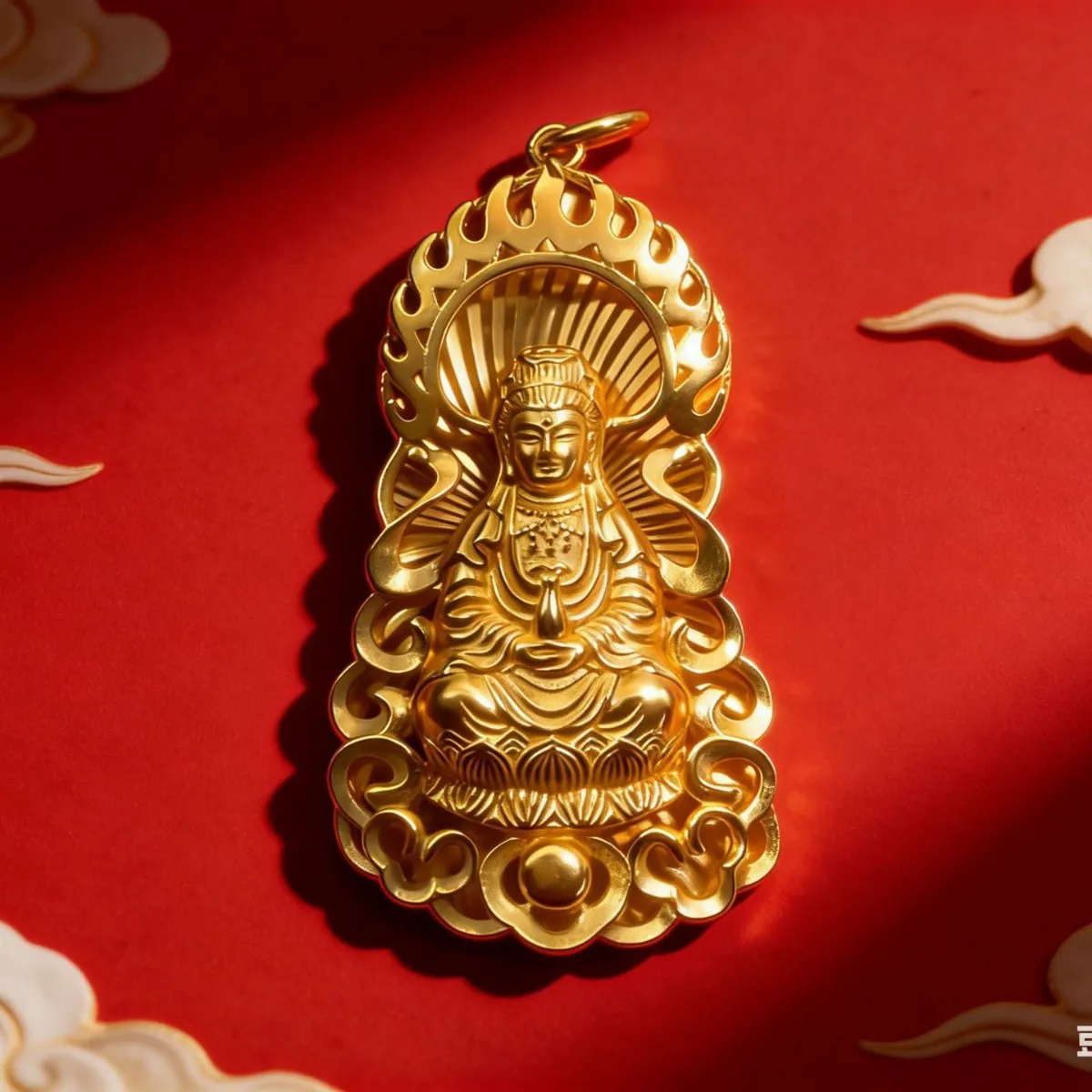 Unisex hollow coin pendant adopting AU999 24K gold, versatile jewelry for men and women daily wear