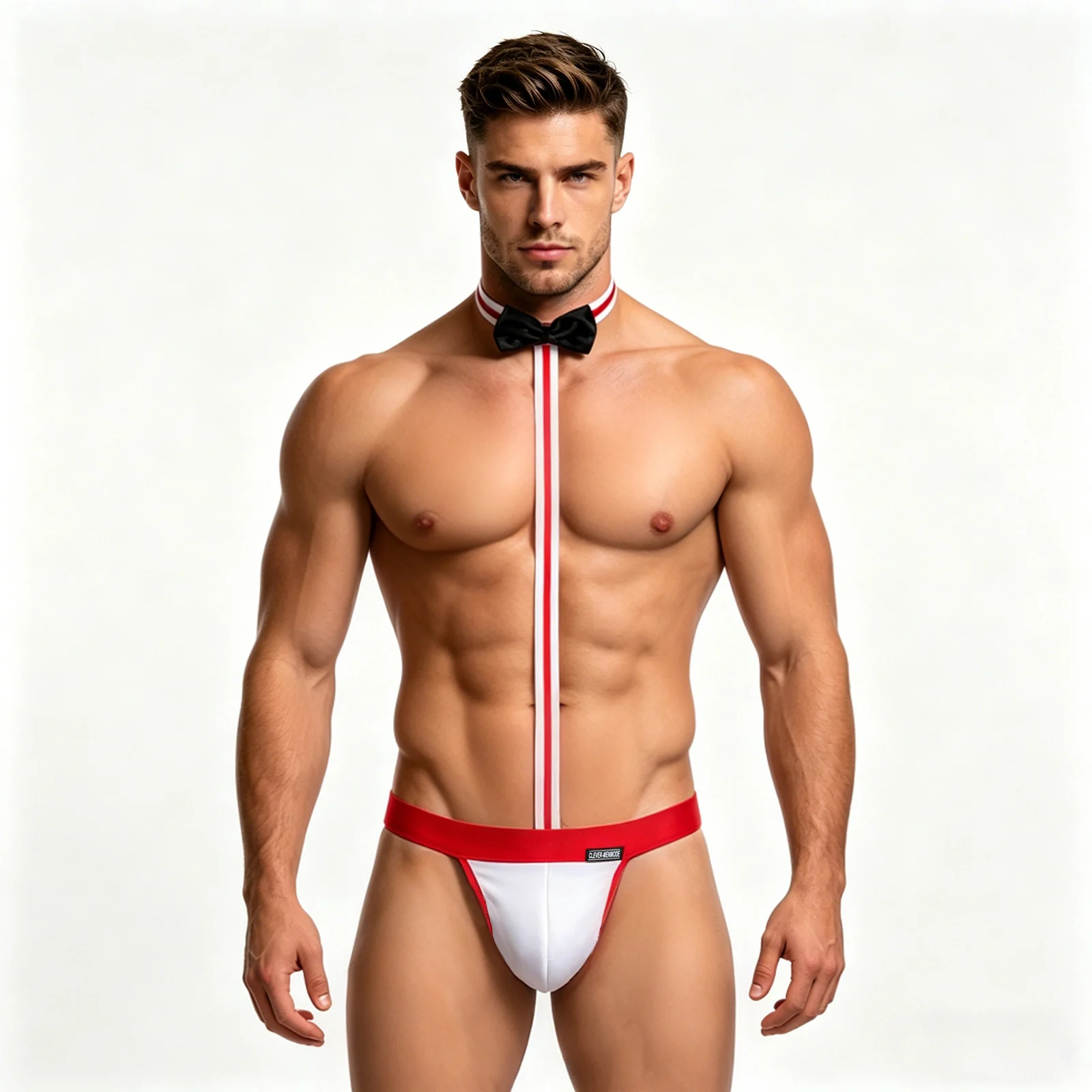 

CLEVER-MENMDOE Новинка Сексуальные Мужские Манкини Стринги Гей Нижнее белье Эротическое нижнее белье Официант Порно Костюм Подтяжки Боди Боди Галстук Тедди