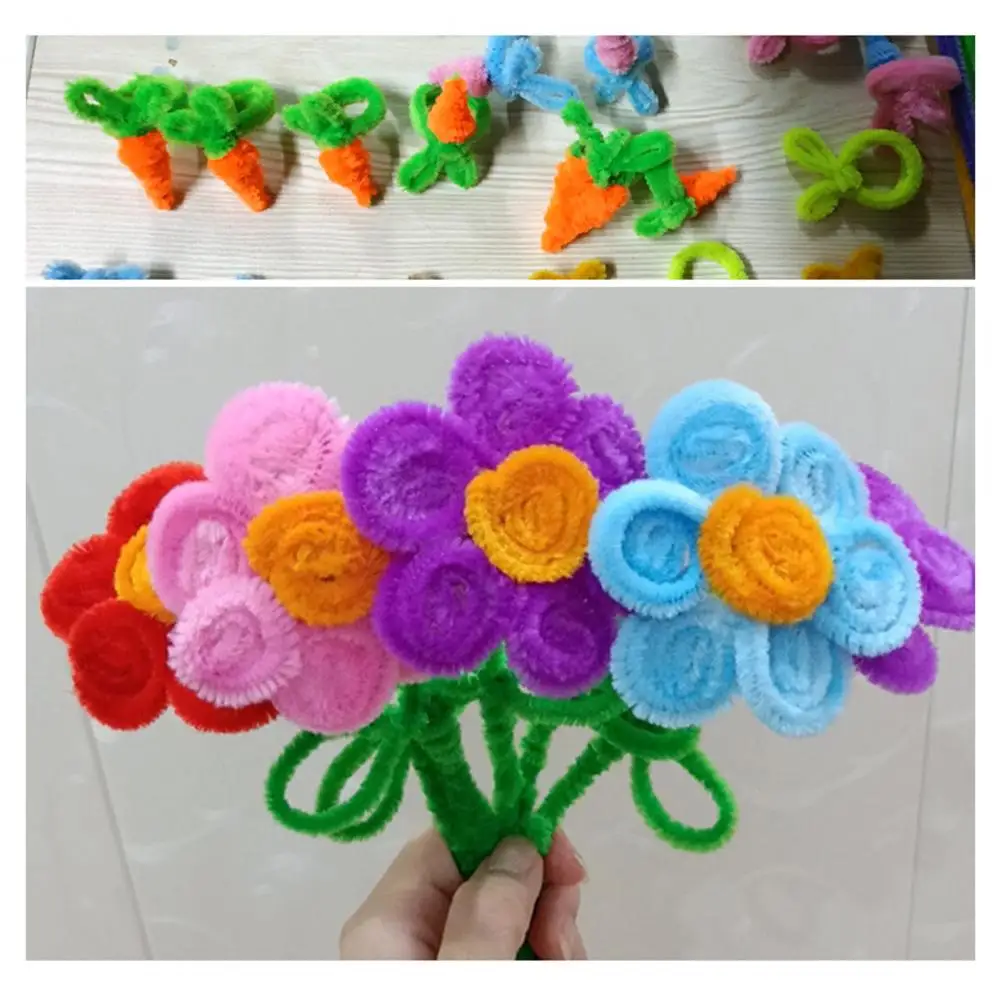 

Craft Pipe Cleaner Kit for Kids 200pcs Colorful Plush Pipe Cleaners Flexible Bendable Wire Chenille Stems Diy