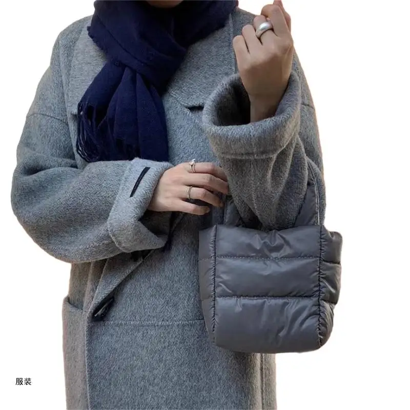 D0UD Solid Color Quilted Handbag Stylish Crossbdoy Shoulder Bag for Women Girls