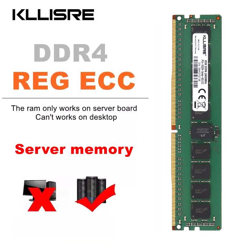 Memori Server Kllisre DDR4 8GB 2400 2133MHz ECC Memória REG ECC DDR4 8G X 2 Ram